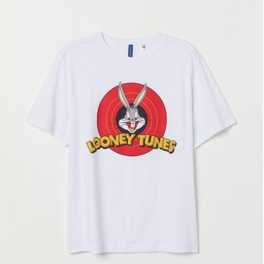 White Bugs Bunny Motif Short Sleeve T-shirt